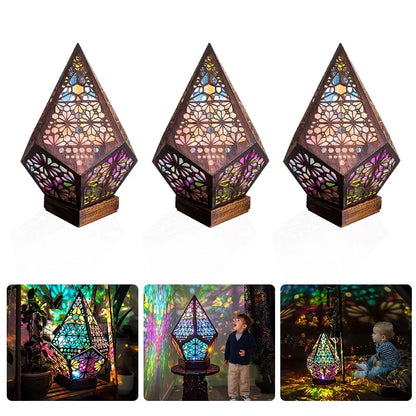 Wooden LED Projection Night Light