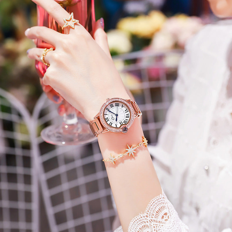 Ladies Watch with Steel Strap and Diamonds