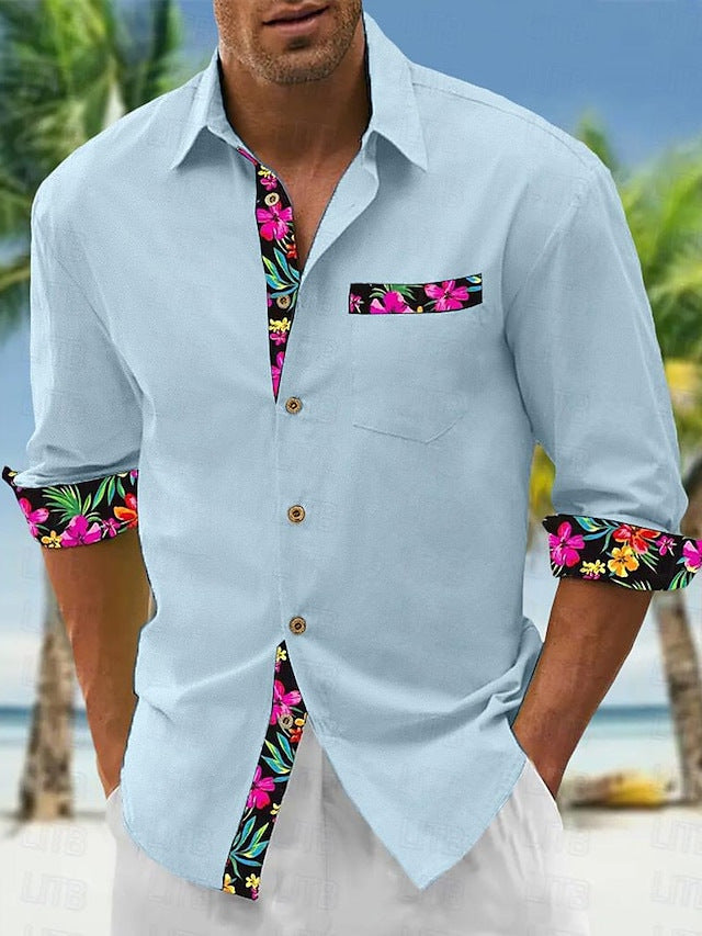 New Linen Shirt for Men with Trendy Print – Popular Men's Shirts