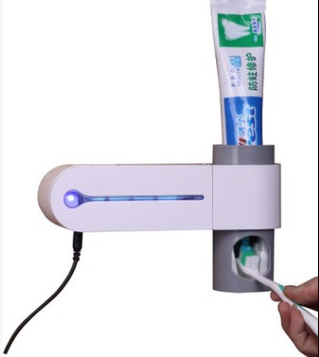 2-in-1 UV Tandenborstelhouder met Desinfectie en Automatische Tandpastahouder – Complete Set voor Tandenborstel Reiniging en Hygiëne