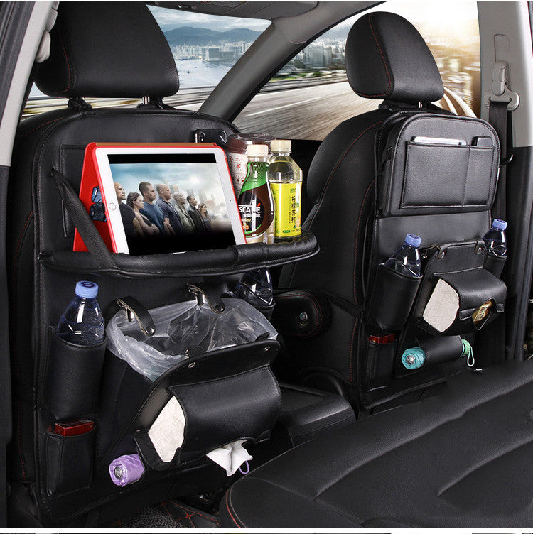 PU Leren Auto Organizer – Multifunctionele Waterdichte Stoelrug Organizer met Ophangbare Lade voor Auto-interieur