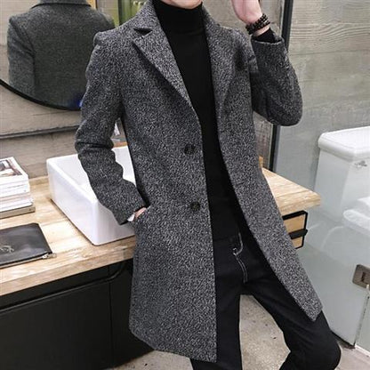 Windbreaker Plus Size Korean Style Mid-Length Wool Coat for Autumn and Winter