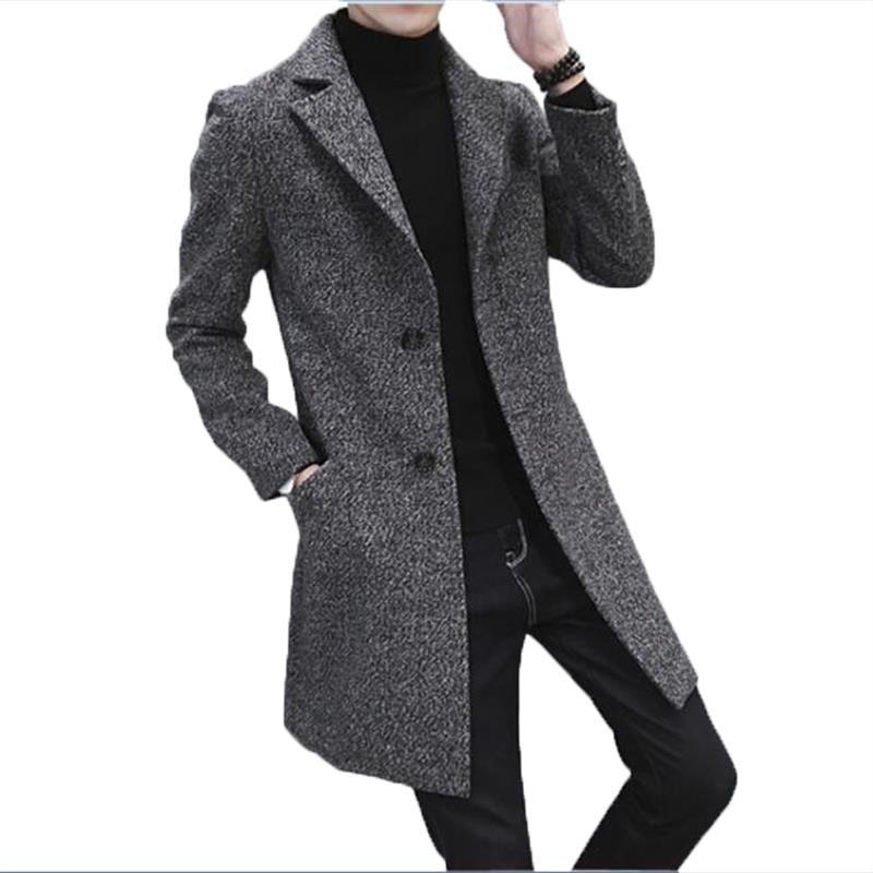 Windbreaker Plus Size Korean Style Mid-Length Wool Coat for Autumn and Winter