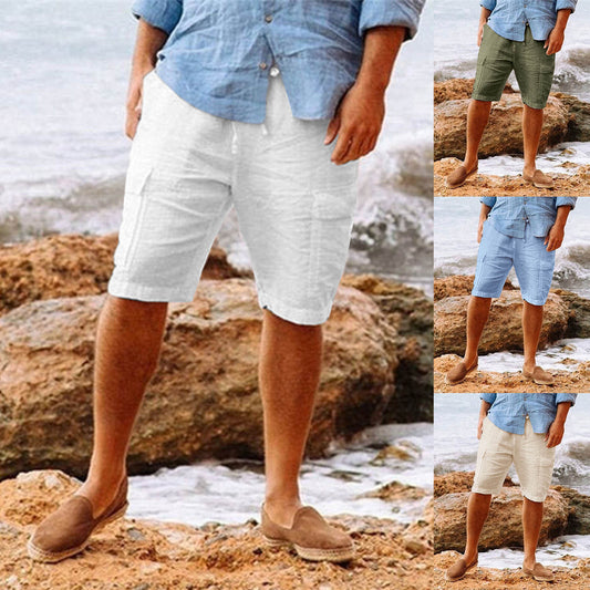 Hawaii-Shorts aus Baumwolle/Leinen