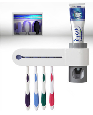 2-in-1 UV Tandenborstelhouder met Desinfectie en Automatische Tandpastahouder – Complete Set voor Tandenborstel Reiniging en Hygiëne