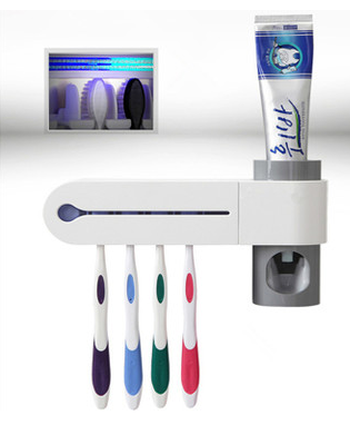 2-in-1 UV-desinfectie tandenborstelhouder en automatische tandpasta dispenser