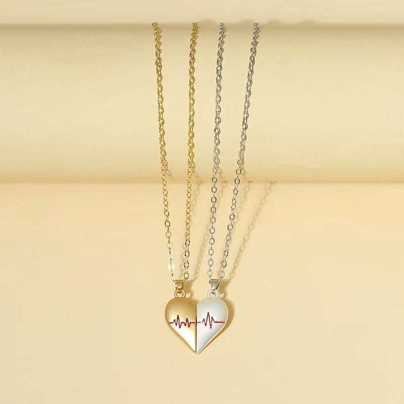 Heartbeat Magnetic Heart Necklace – Love Jewelry for Couples | Romantic Necklace for Lovers