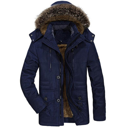 Winter Thick Casual Men Hooded Overcoats Windproof Parka Velvet Warm Coat