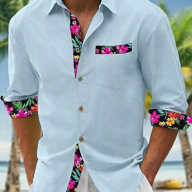 New Linen Shirt for Men with Trendy Print – Popular Men's Shirts