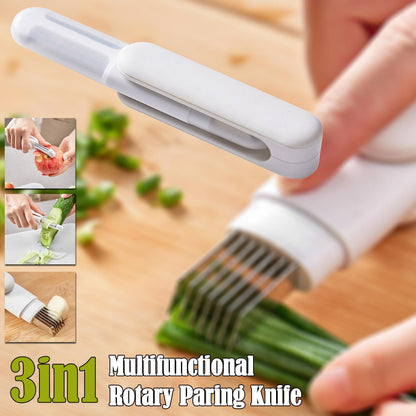 3-in-1 Multifunctional Rotatable Paring Knife and Grater Stainless Steel