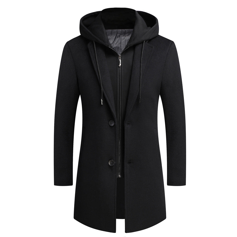 Casual Woolen Men's Coat Long | Ideal for Autumn and Winter