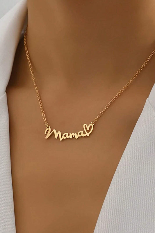 Gold-colored Mama Heart Pendant