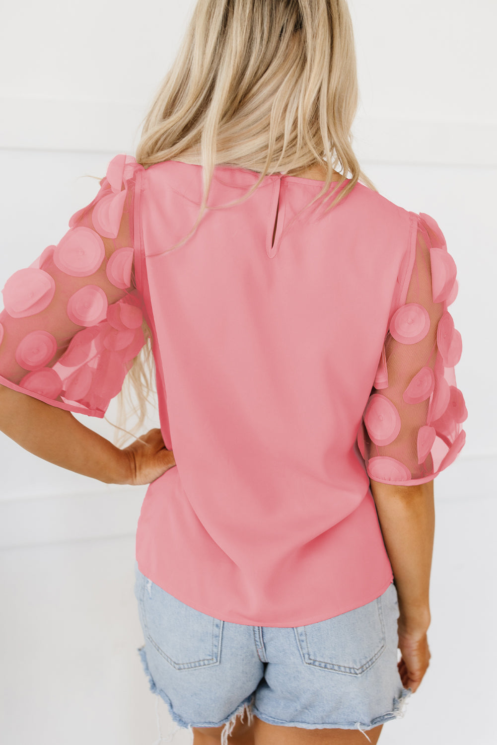 Pink mesh blouse