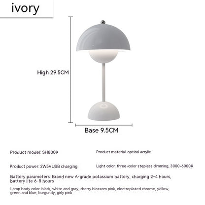 Mushroom Table Lamp Desk Lamp Touch Portable Lamp LED Rechargeable Night Light For Room Bedroom Home Decoration Gifts Table Lamp