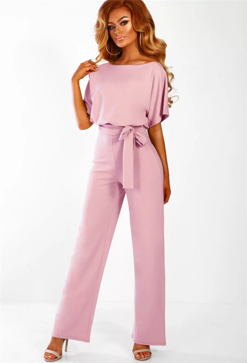 Fashion lace-up jumpsuit 7 colors