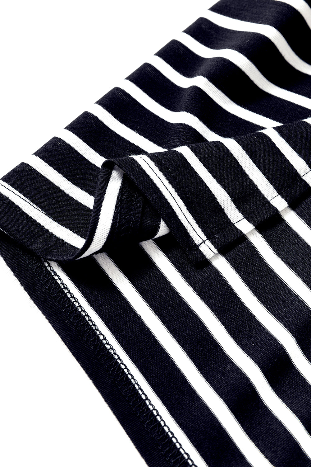 Black Striped Split Pencil Dress