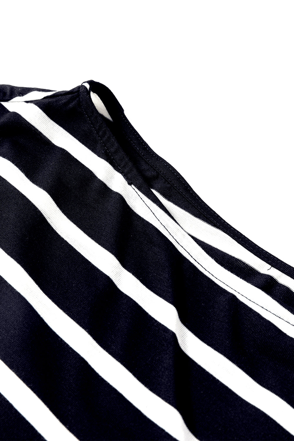 Black Striped Split Pencil Dress