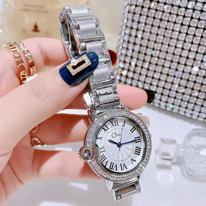 Ladies Watch with Steel Strap and Diamonds