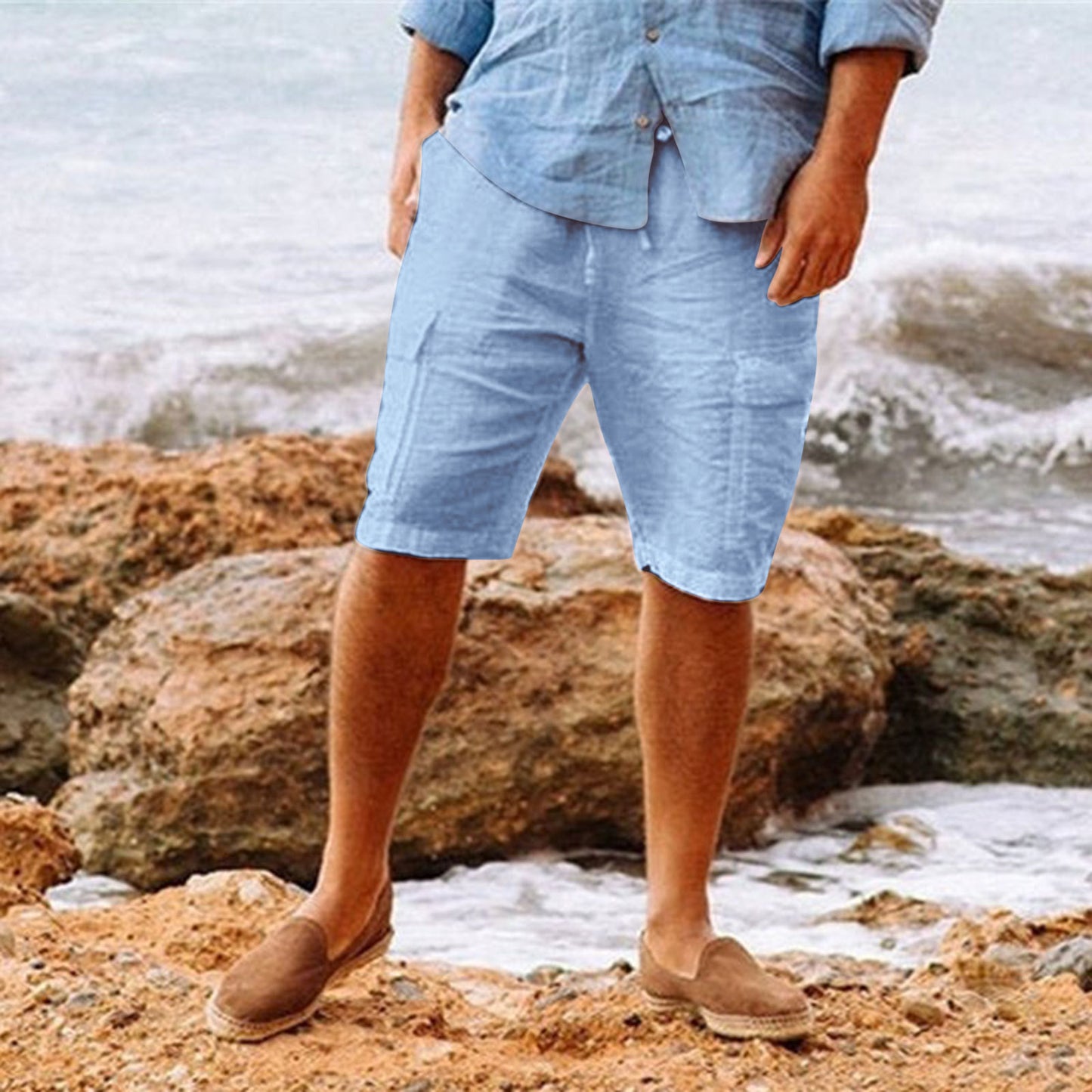 Hawaiian cotton/linen shorts