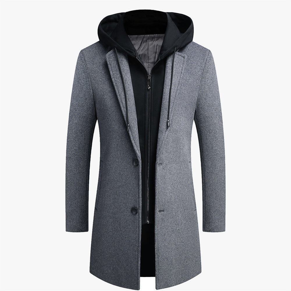 Casual Woolen Men's Coat Long | Ideal for Autumn and Winter