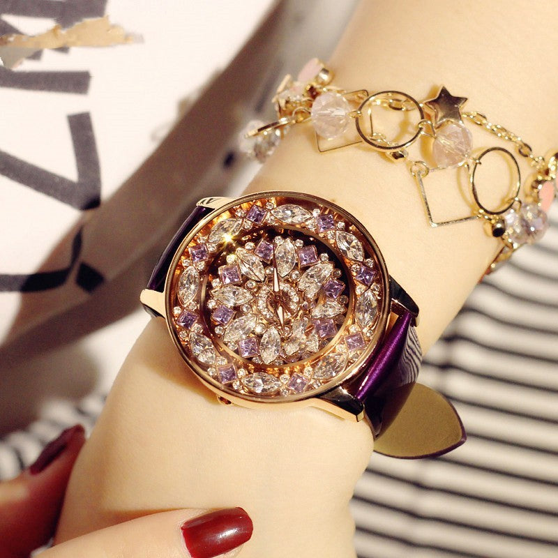 Luxury British Style Waterproof Ladies Watch with Diamonds