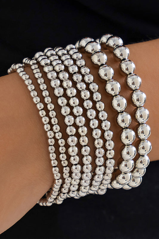 Silver colored bead bracelet