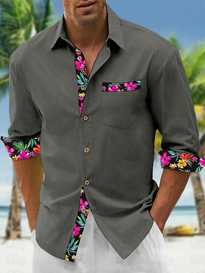 New Linen Shirt for Men with Trendy Print – Popular Men's Shirts