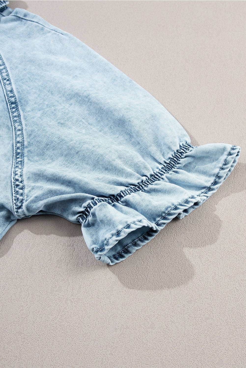 Beau blauw Geknoopte Denim Jurk