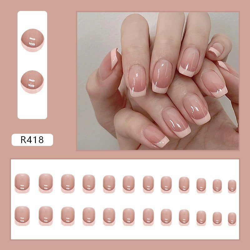 Beveled french simple wearable manicure finished artificial nails