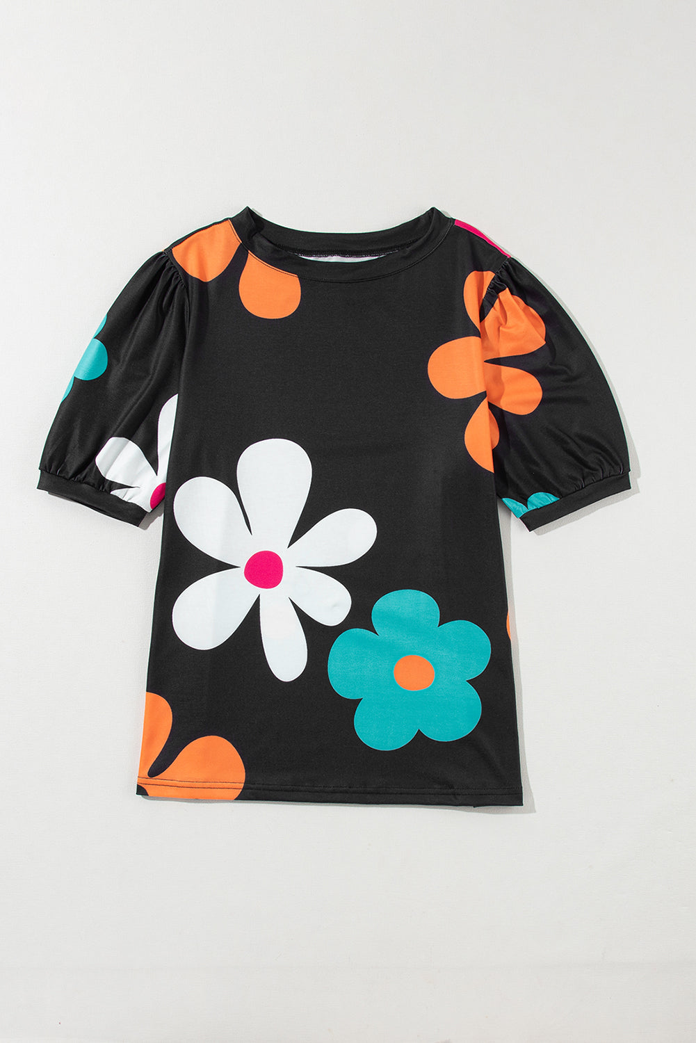 Black Tee with floral print