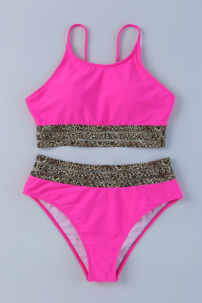 Bikini mit Leoparden-Mesh-Besatz