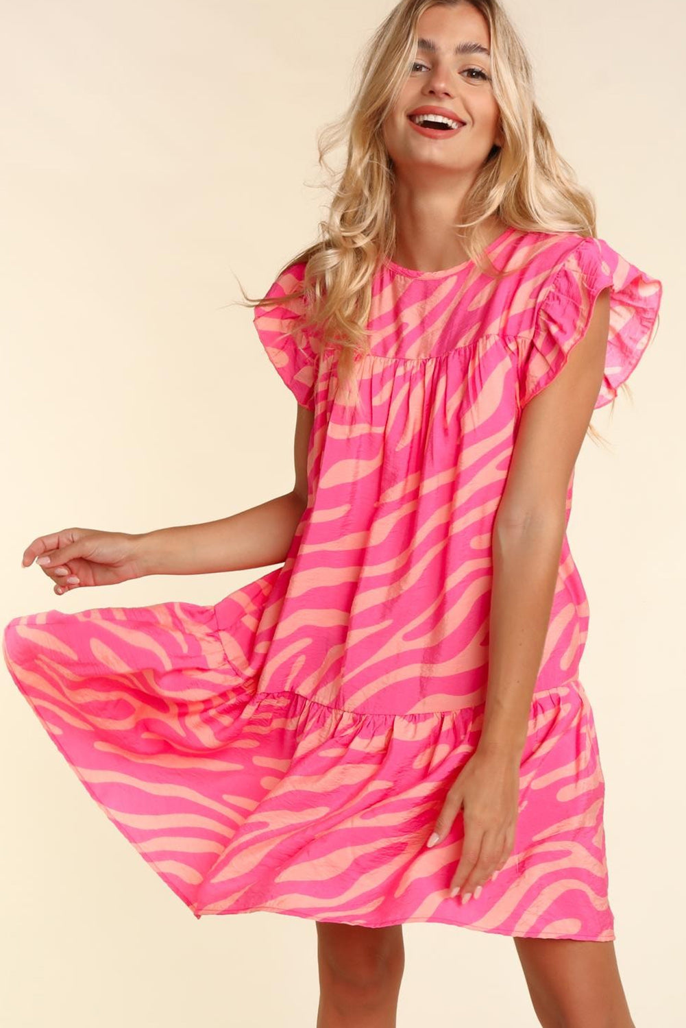 Dress zebra pattern pink