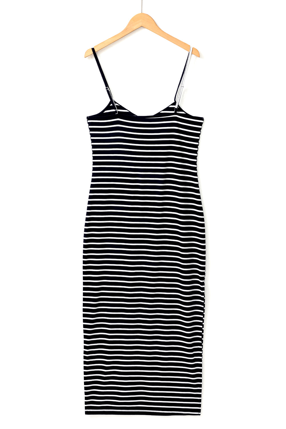 Black Striped Split Pencil Dress