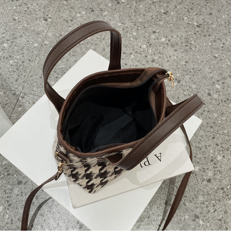 Fashionable Houndstooth Shoulder Bags