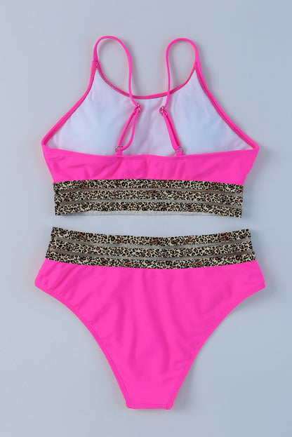 Bikini mit Leoparden-Mesh-Besatz