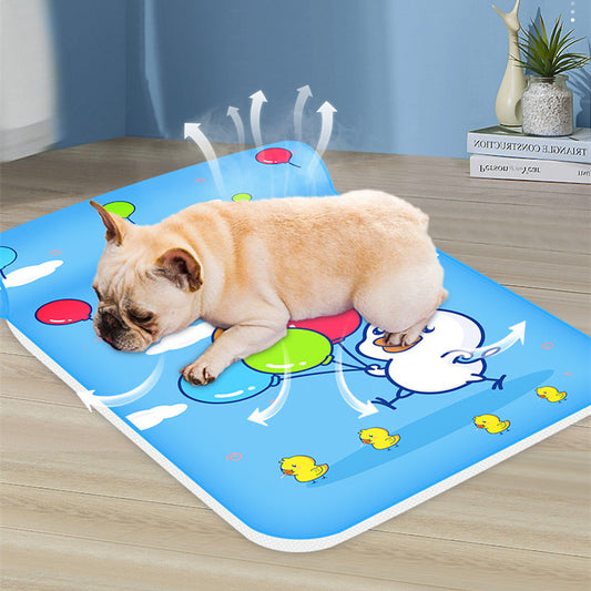 Summer cooling mat for dogs and cats with cushion