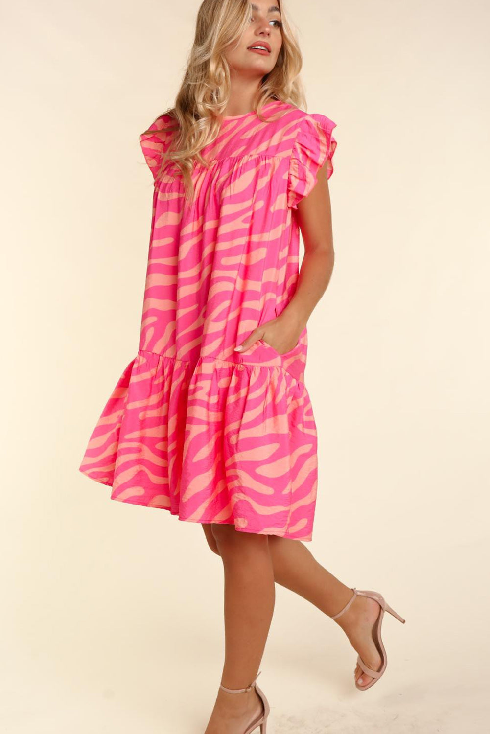 Dress zebra pattern pink