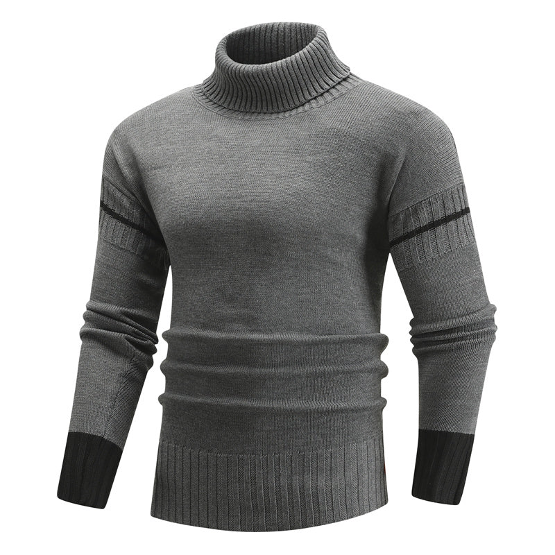 Rollkragenpullover aus 100 % Baumwolle, schmaler, lässiger, warmer Pullover