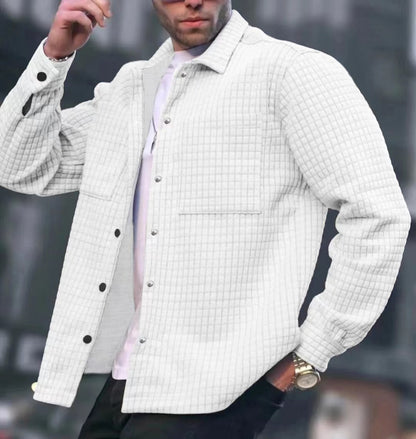 Plus Size Men's Coat - Casual Long Sleeve Fashion Coat