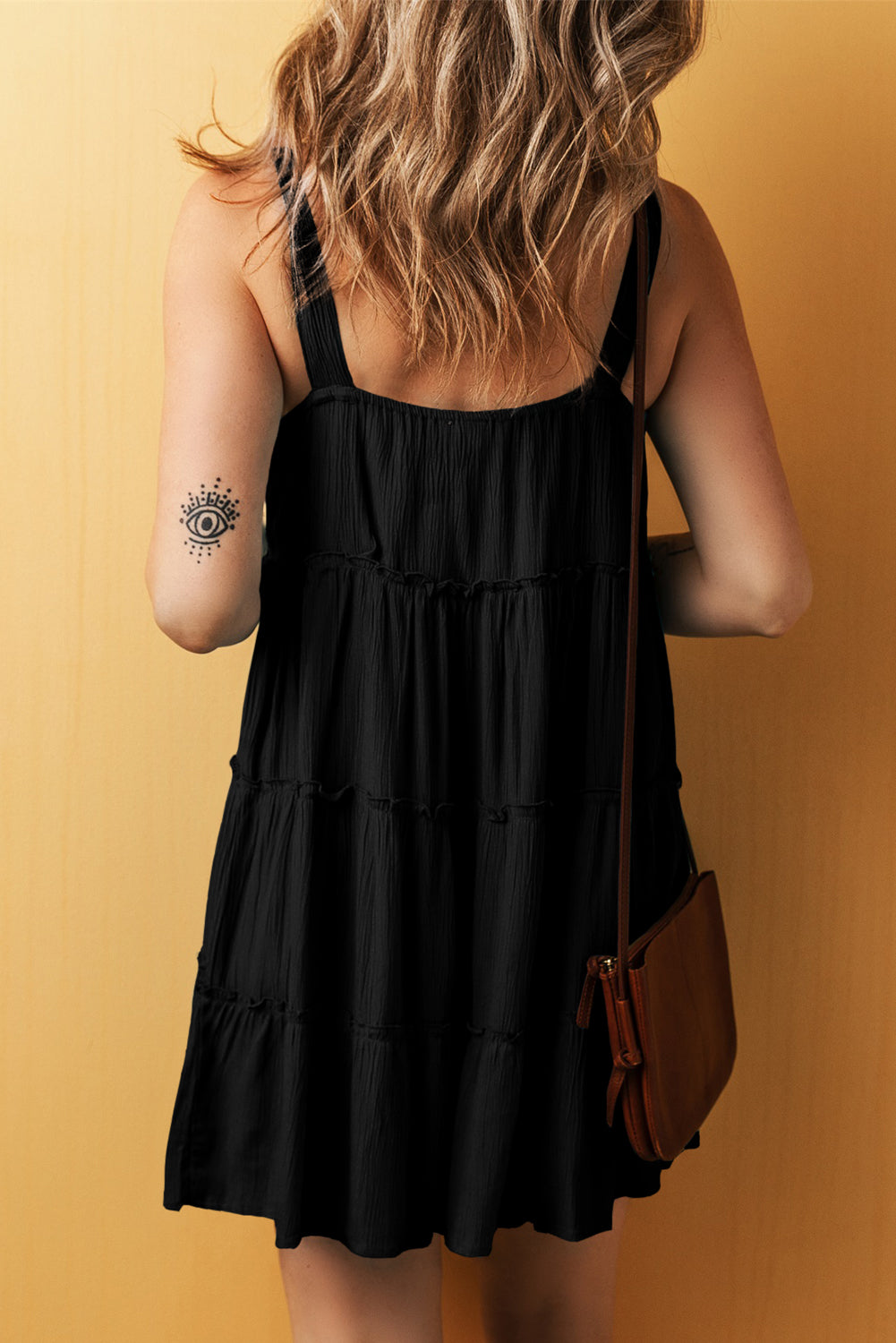 Black ruffle dress