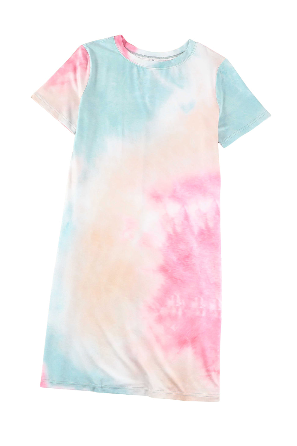 Multicolor Tie Dye Oversized Slit Tee Jurk