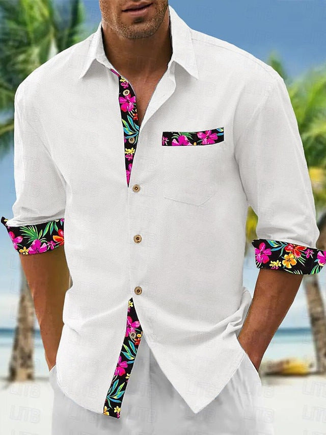 New Linen Shirt for Men with Trendy Print – Popular Men's Shirts