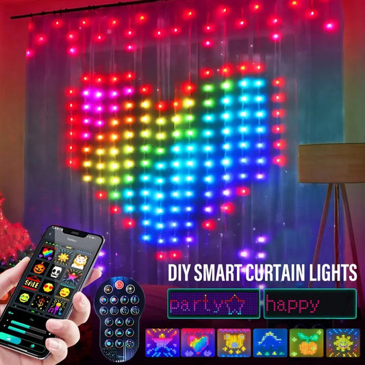 Intelligenter LED-RGB-Vorhang mit Fernbedienung