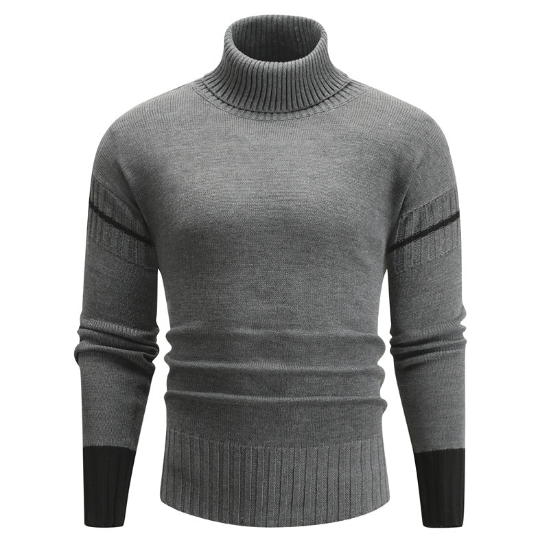 Rollkragenpullover aus 100 % Baumwolle, schmaler, lässiger, warmer Pullover