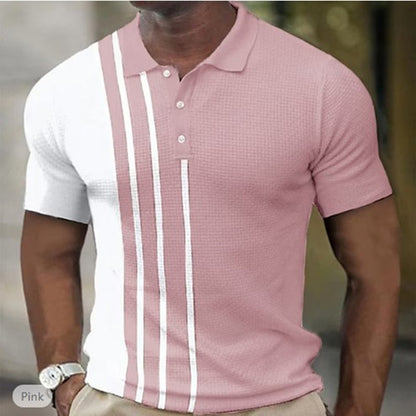 Trendy summer golf shirt for men – Stylish stripes and comfort