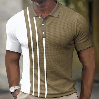 Trendy summer golf shirt for men – Stylish stripes and comfort