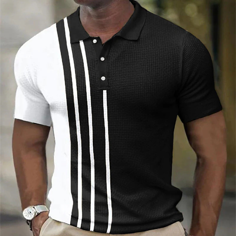 Trendy summer golf shirt for men – Stylish stripes and comfort