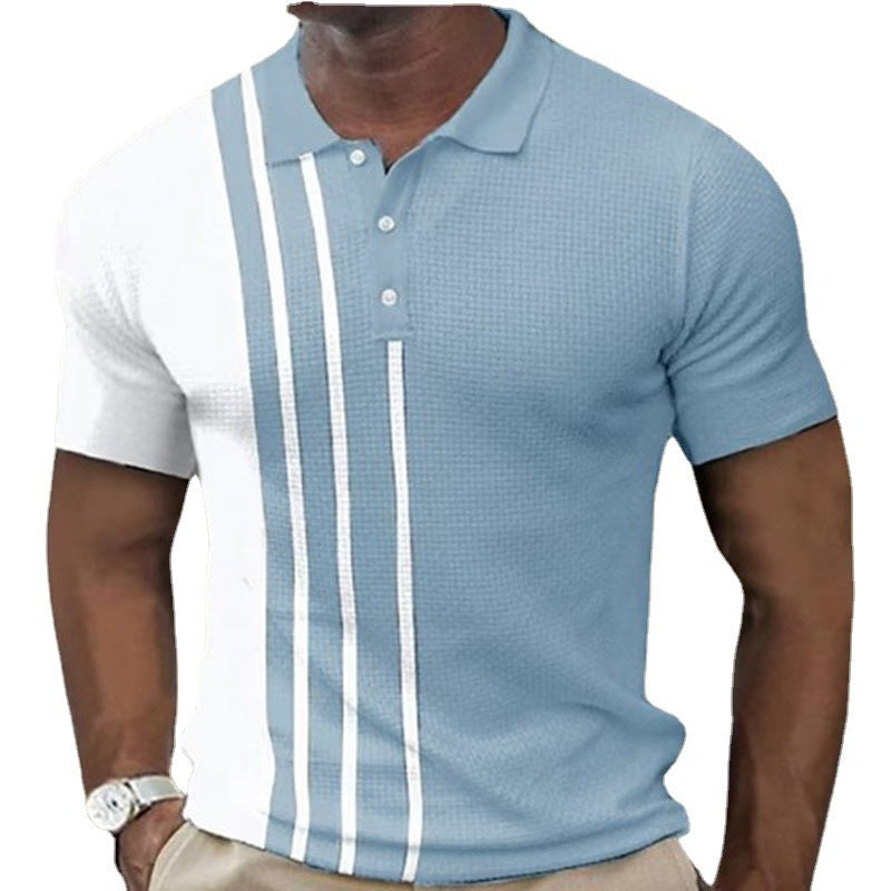 Trendy summer golf shirt for men – Stylish stripes and comfort