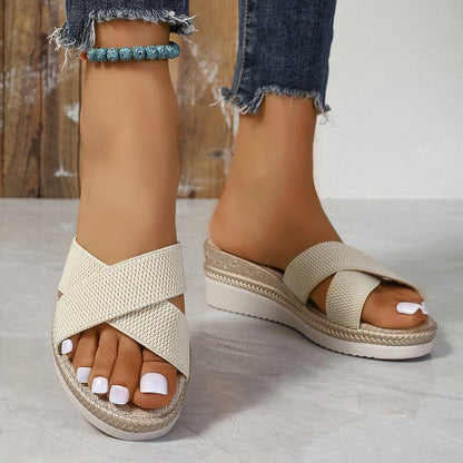 Women's wedge heel summer sandals casual open toe platform shoes