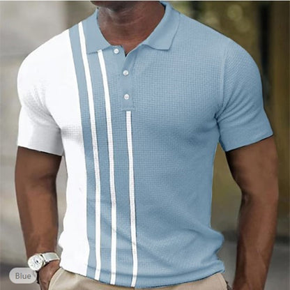 Trendy summer golf shirt for men – Stylish stripes and comfort